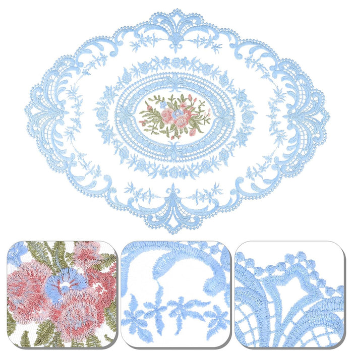 4 Pack Retro Lace Oval Placemats 31x42cm Polyester