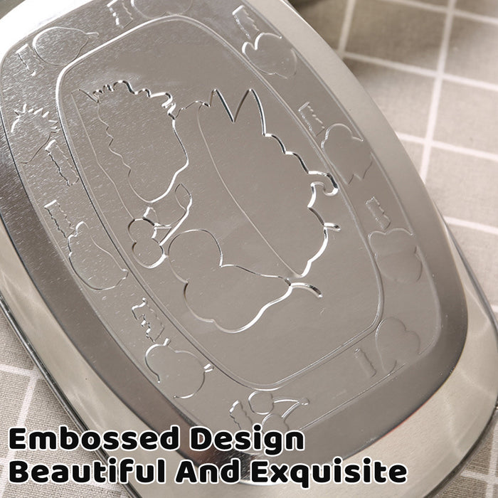 14 Pcs Vintage Tin Plates Retro Embossed Serving Tray Set 20 x 14 cm 7 Designs