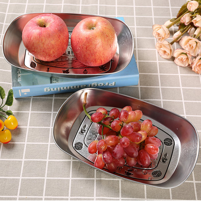 14 Pcs Vintage Tin Plates Retro Embossed Serving Tray Set 20 x 14 cm 7 Designs