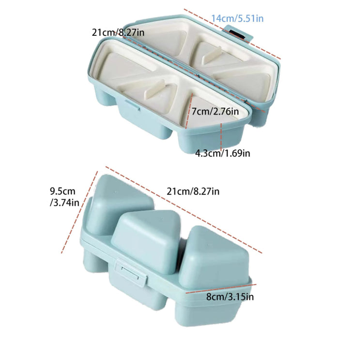 Triangle Onigiri Bento Box 6 Compartment Portable Lunch Container