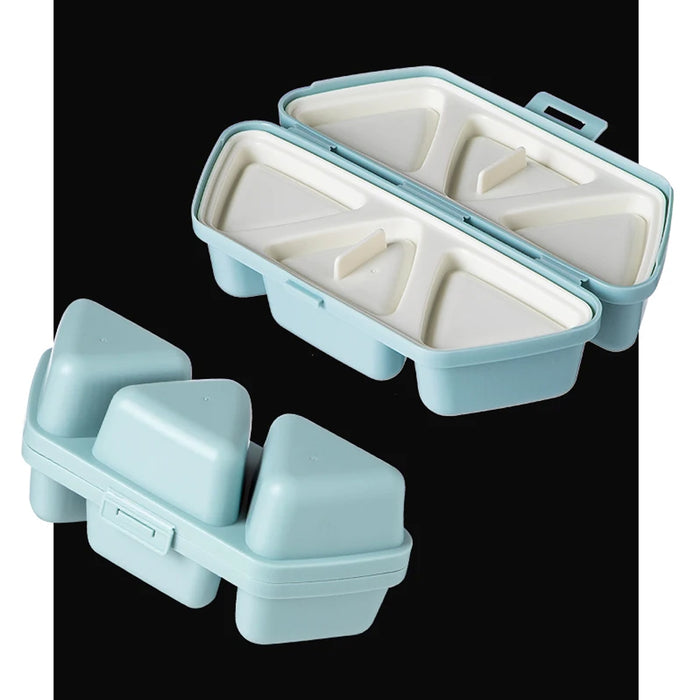 Triangle Onigiri Bento Box 6 Compartment Portable Lunch Container