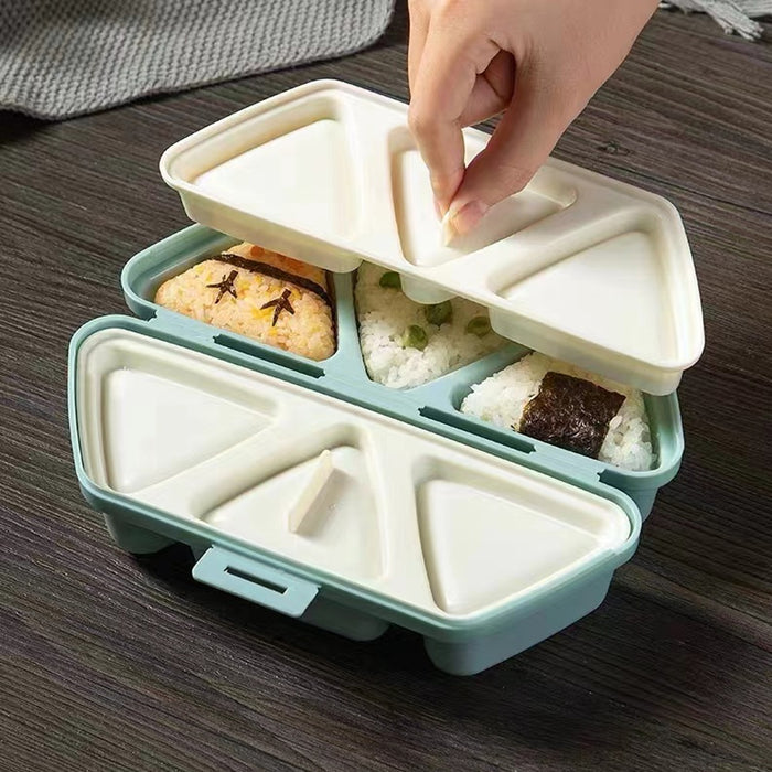 Triangle Onigiri Bento Box 6 Compartment Portable Lunch Container