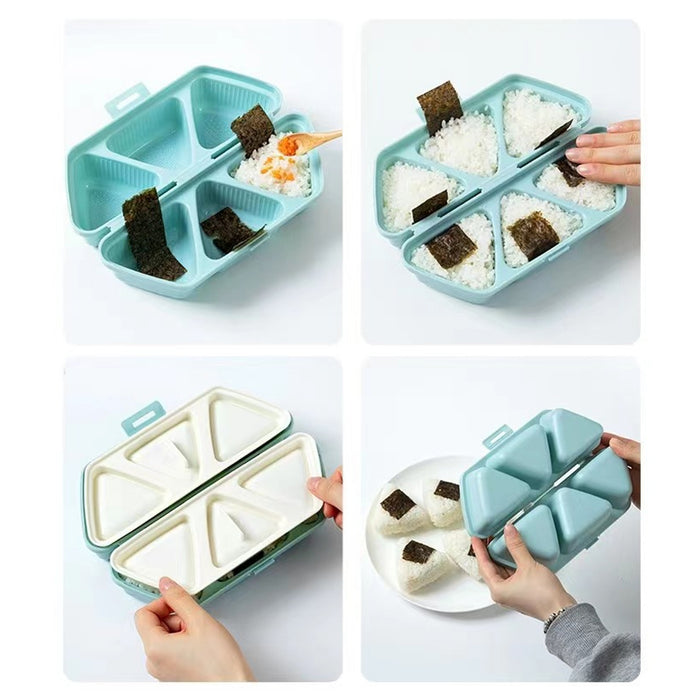 Triangle Onigiri Bento Box 6 Compartment Portable Lunch Container