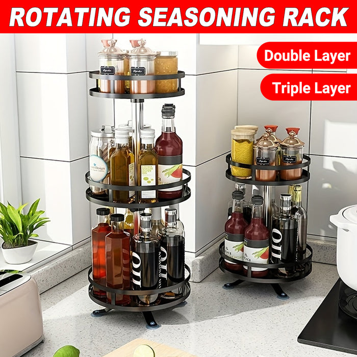 Kitchen Rotating Spice Rack Double or Triple Layer Countertop