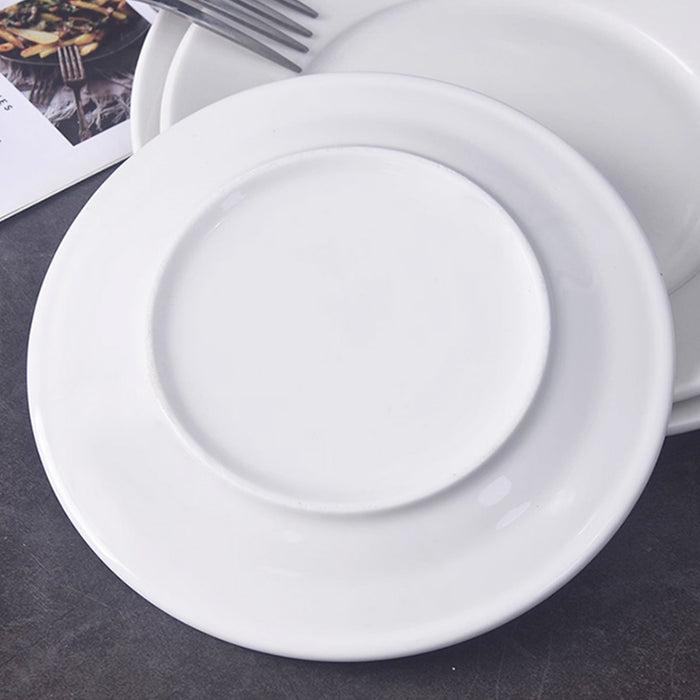 6 Pcs White Melamine Round Dinner Plates 10 Inch 254 mm Drop-Resistant