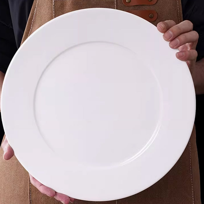 6 Pcs White Melamine Round Dinner Plates 10 Inch 254 mm Drop-Resistant