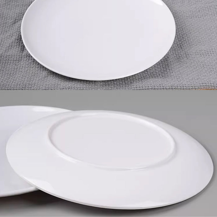 6 Pcs White Melamine Round Dinner Plates 10 Inch 254 mm Drop-Resistant