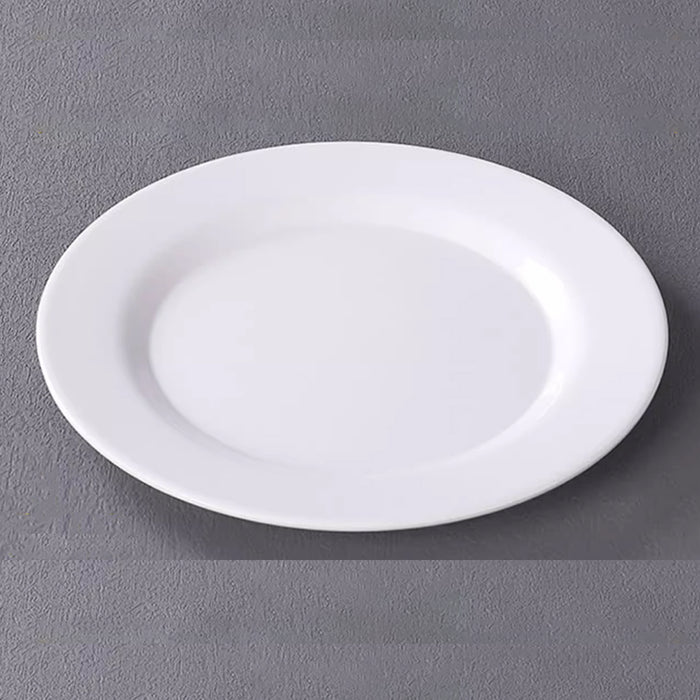 6 Pcs White Melamine Round Dinner Plates 10 Inch 254 mm Drop-Resistant