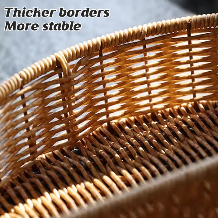 Round PP Imitation Rattan 3-Compartment Fruit Platter 30 cm