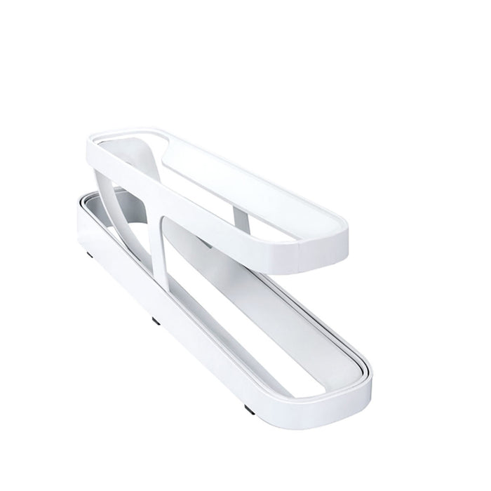 2-Tier Automatic Egg Dispenser Plastic Rolling Egg Organizer, 36×10×8.2cm