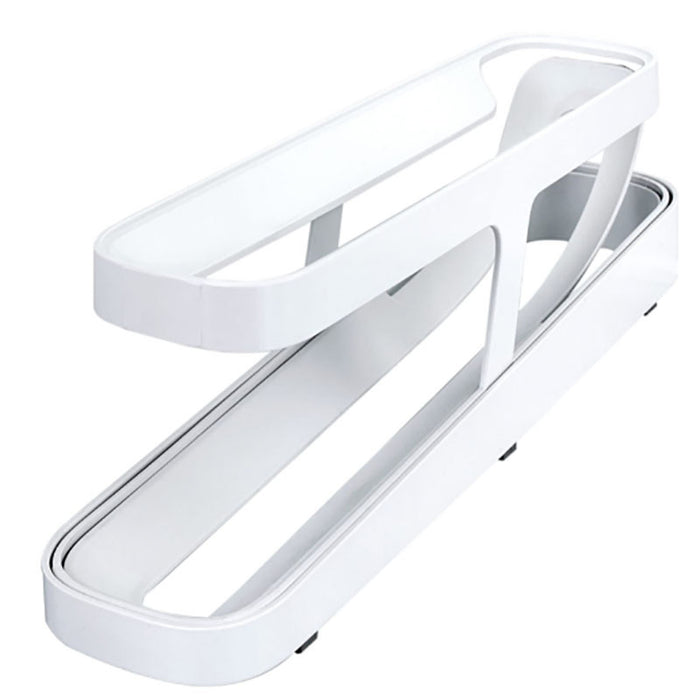 2-Tier Automatic Egg Dispenser Plastic Rolling Egg Organizer, 36×10×8.2cm