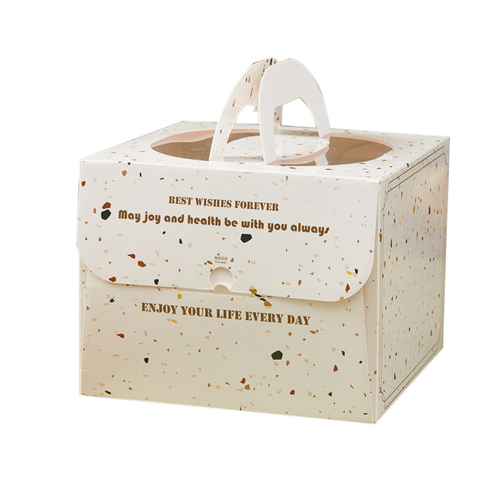 20 Pcs Portable Cake Box with Clear Window Handle 3 Sizes