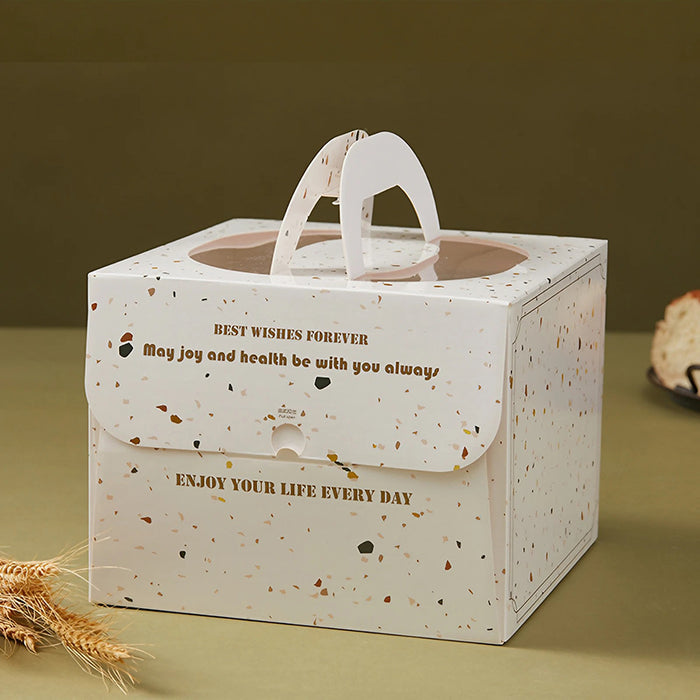 20 Pcs Portable Cake Box with Clear Window Handle 3 Sizes