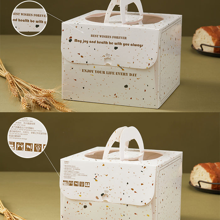 20 Pcs Portable Cake Box with Clear Window Handle 3 Sizes