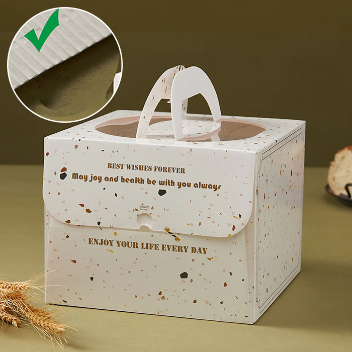 20 Pcs Portable Cake Box with Clear Window Handle 3 Sizes
