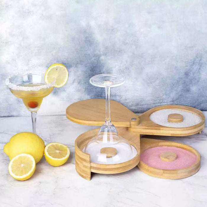 3-Tier Bamboo Salt Jar Spice Container with 360 Degree Lid
