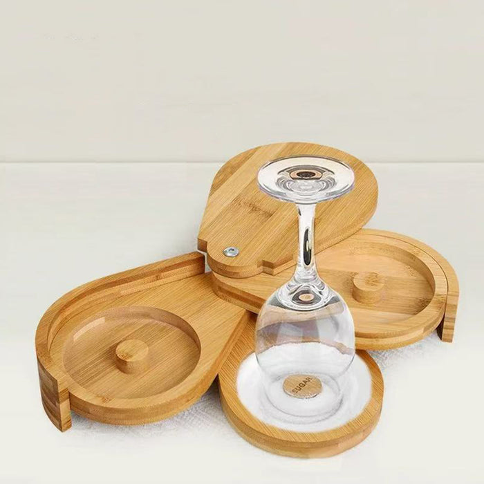 3-Tier Bamboo Salt Jar Spice Container with 360 Degree Lid