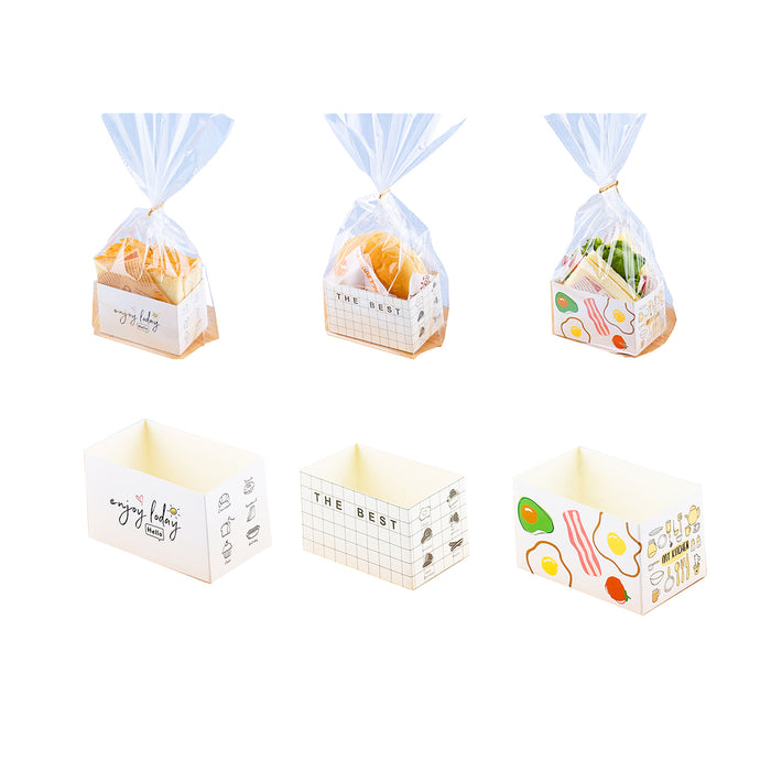 100PCS Sandwich Packaging Boxes – Food-Grade Paper Takeaway Containers