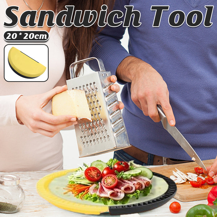 Sandwich Maker Tool Round Food Grade Plastic Yellow Black