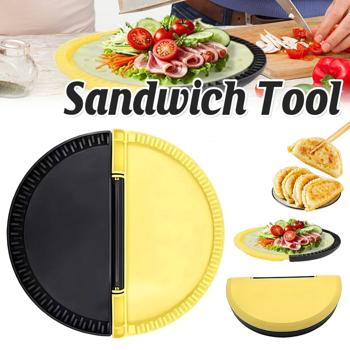 Sandwich Maker Tool Round Food Grade Plastic Yellow Black