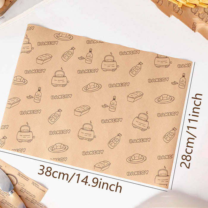 100Pcs Grease-Proof Sandwich Wrappers Oil Blotting Coated Paper 5 Styles