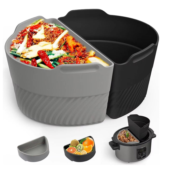 2 Pcs Slow Cooker Liner Dividers Food Grade Silicone Non Stick