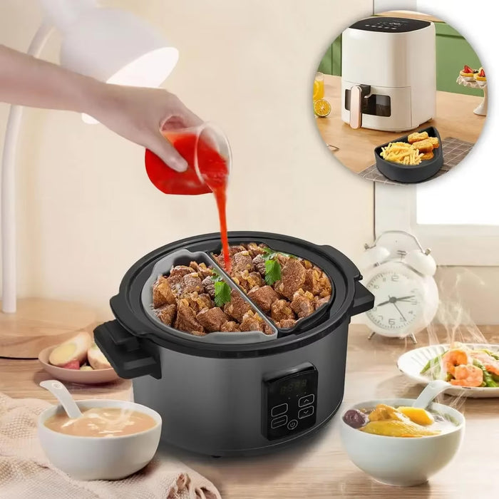 2 Pcs Slow Cooker Liner Dividers Food Grade Silicone Non Stick