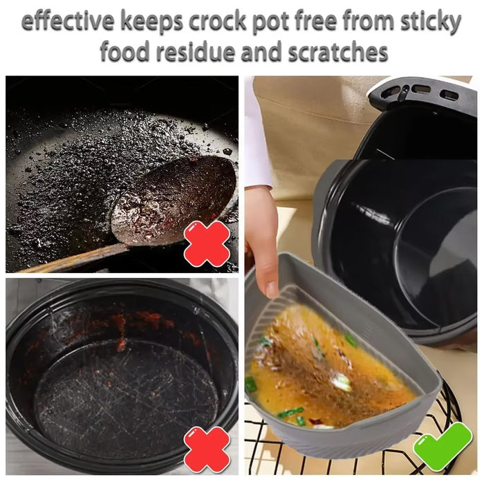 2 Pcs Slow Cooker Liner Dividers Food Grade Silicone Non Stick