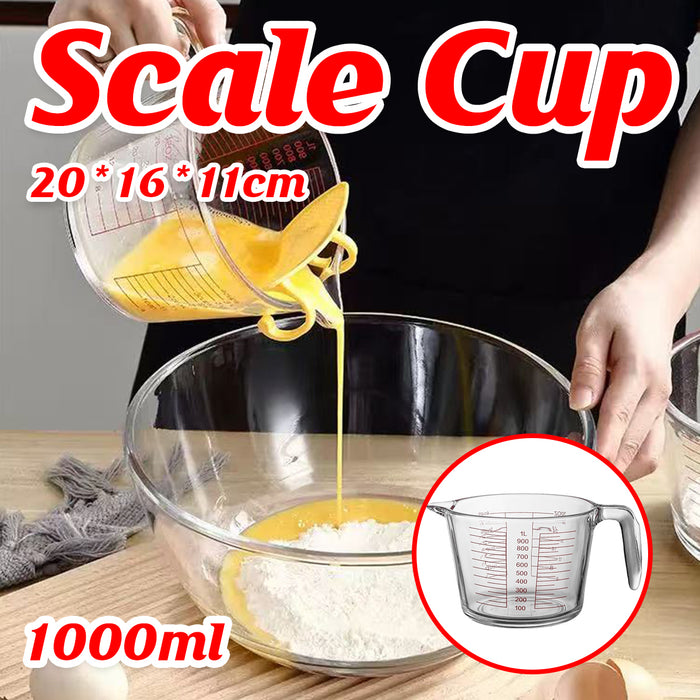 1 Pc Glass Measuring Cup 1000ml Double Scale Soda Lime Glass