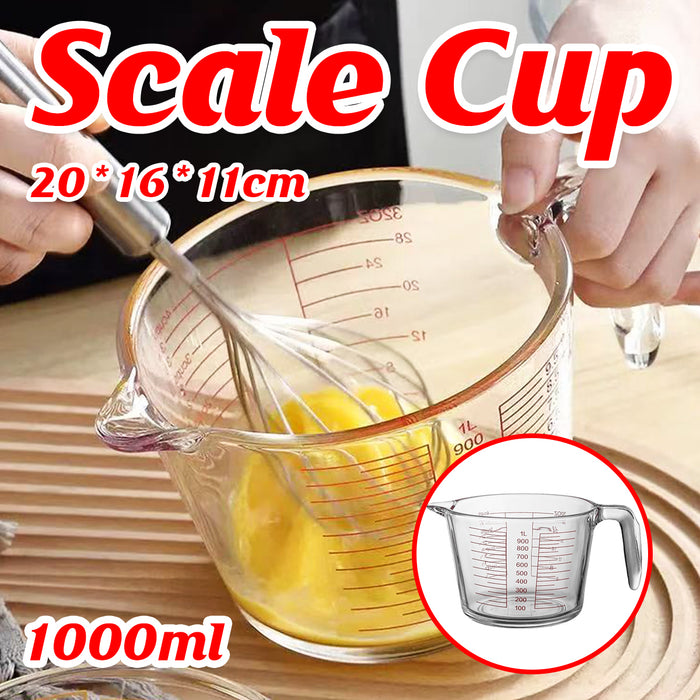 1 Pc Glass Measuring Cup 1000ml Double Scale Soda Lime Glass
