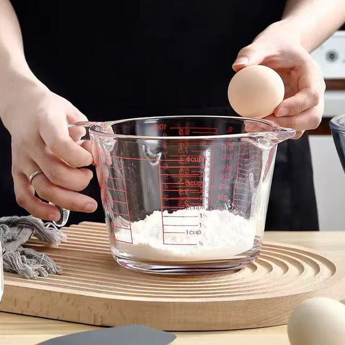 1 Pc Glass Measuring Cup 1000ml Double Scale Soda Lime Glass