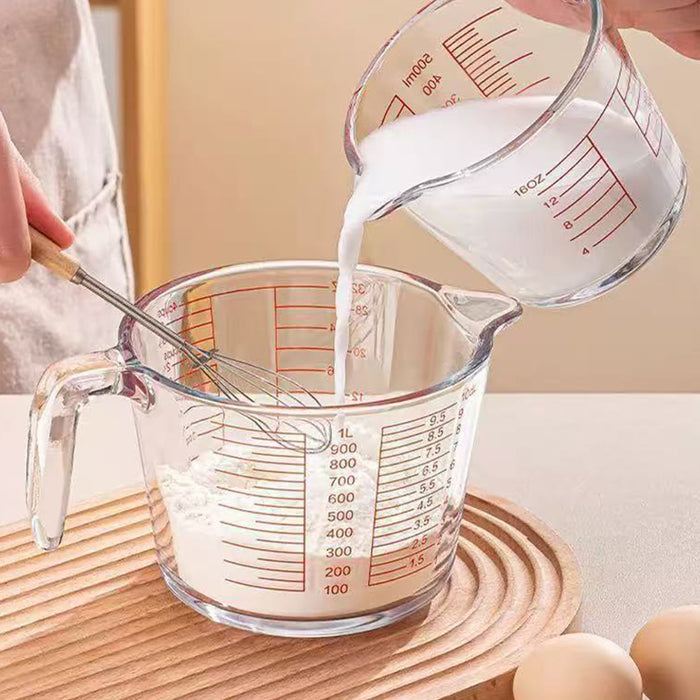 1 Pc Glass Measuring Cup 1000ml Double Scale Soda Lime Glass