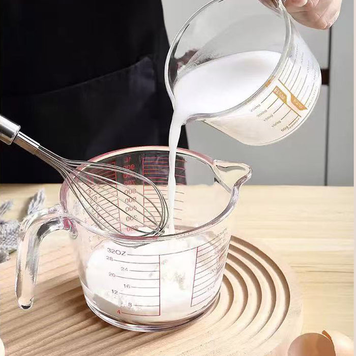 1 Pc Glass Measuring Cup 1000ml Double Scale Soda Lime Glass