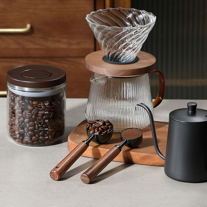 2 Pcs Coffee Measuring Spoons Walnut Handle 15ml 30ml