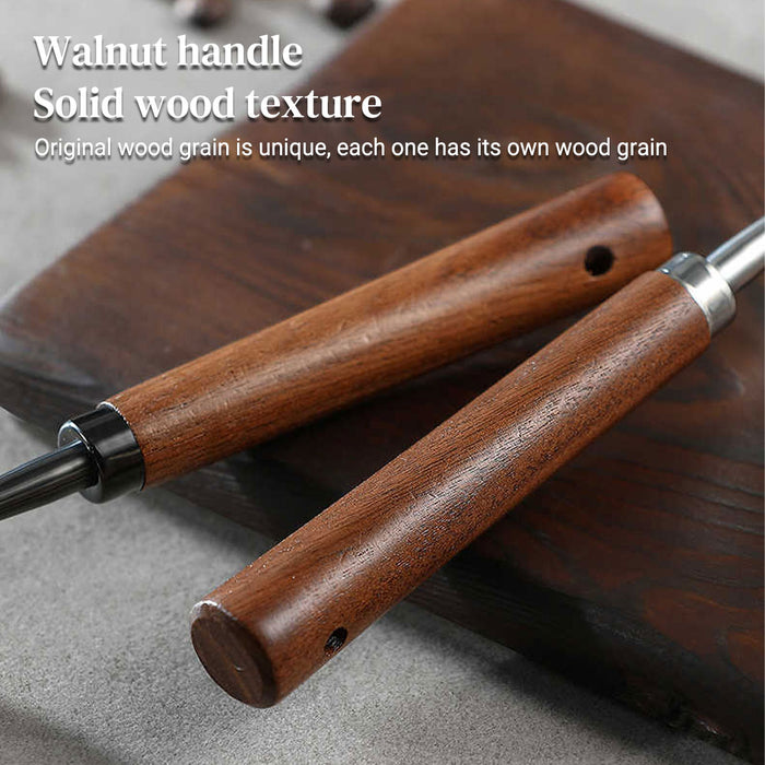 2 Pcs Coffee Measuring Spoons Walnut Handle 15ml 30ml