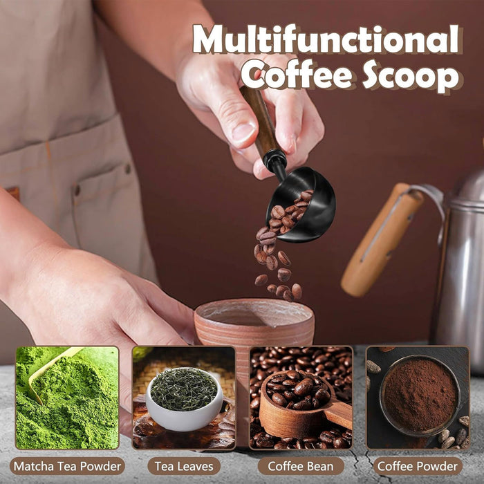 2 Pcs Coffee Measuring Spoons Walnut Handle 15ml 30ml