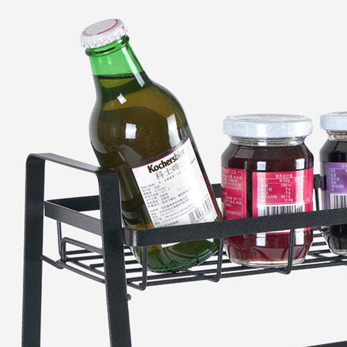 3 Tier Spice Rack Storage Organizer Metal Black 38cm