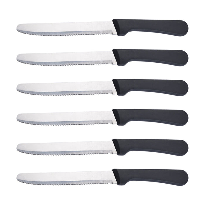 6Pcs Serrated Steak Knives, Round Head