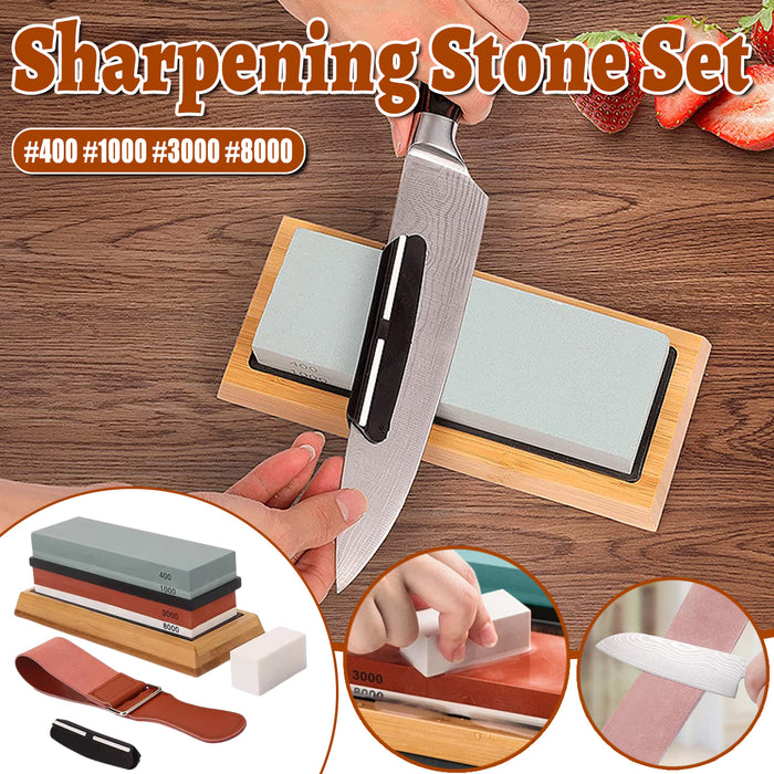 4 Piece Sharpening Stone Set for Kitchen Knives Scissors
