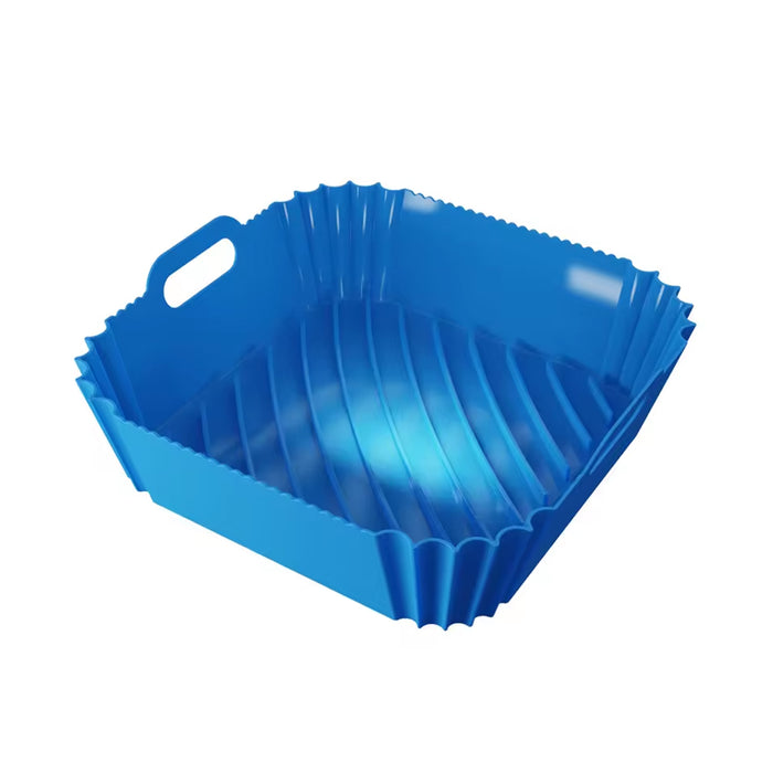 Silicone Air Fryer Pot Non-Stick with Handles, Grey, Black, Blue