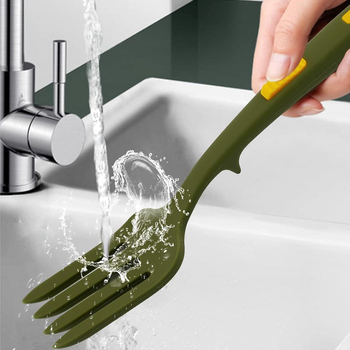 2pcs Silicone Cooking Forks Heat Resistant Non-Stick Kitchen Utensils