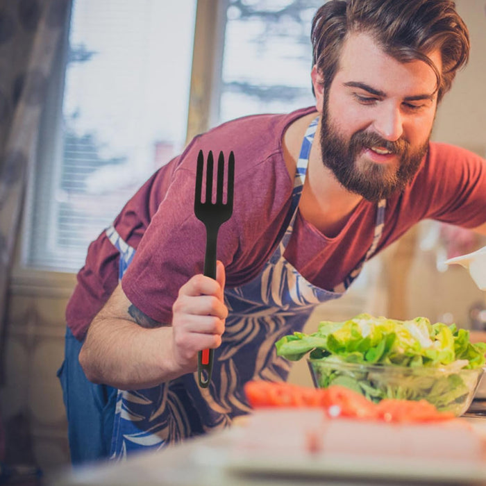 2pcs Silicone Cooking Forks Heat Resistant Non-Stick Kitchen Utensils