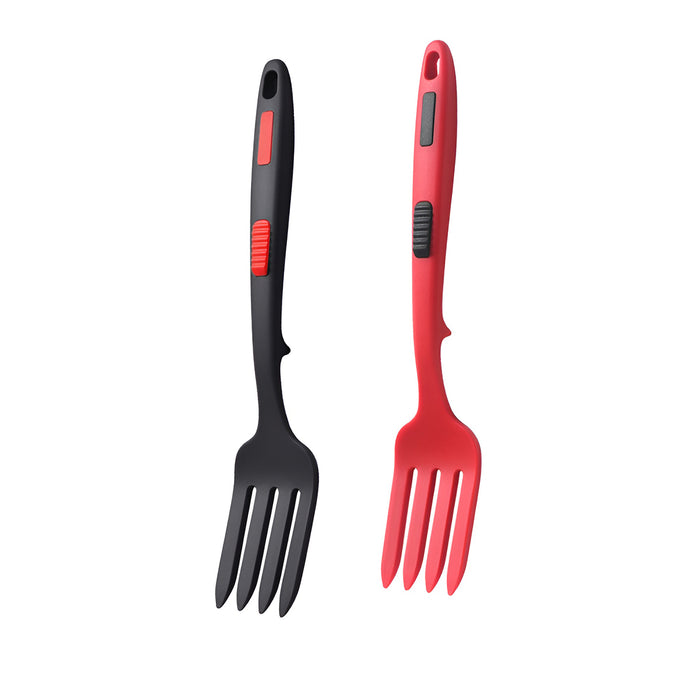 2pcs Silicone Cooking Forks Heat Resistant Non-Stick Kitchen Utensils