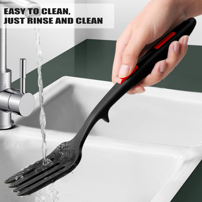 2pcs Silicone Cooking Forks Heat Resistant Non-Stick Kitchen Utensils