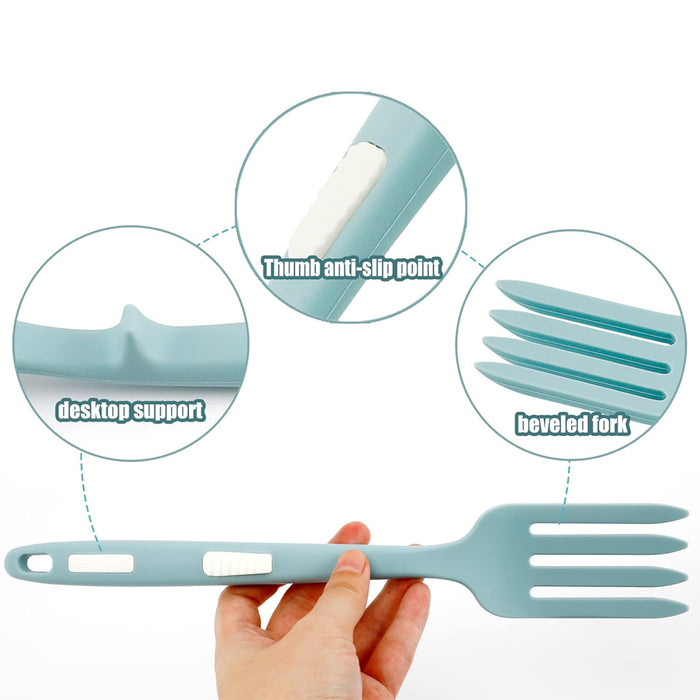 2pcs Silicone Cooking Forks Heat Resistant Non-Stick Kitchen Utensils