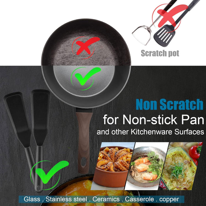 4 Pcs Food-Grade Silicone Spatulas Heat Resistant for Non-Stick Cookware
