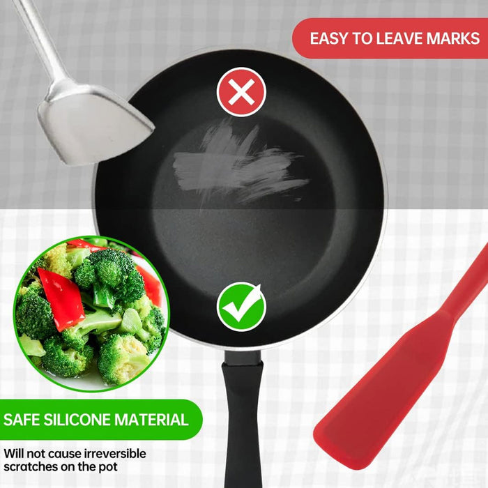 4 Pcs Food-Grade Silicone Spatulas Heat Resistant for Non-Stick Cookware