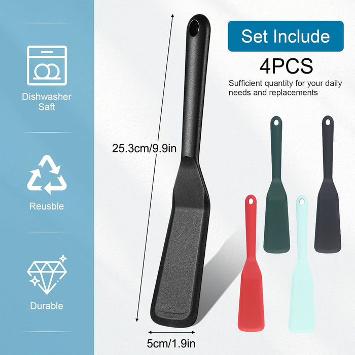 4 Pcs Food-Grade Silicone Spatulas Heat Resistant for Non-Stick Cookware