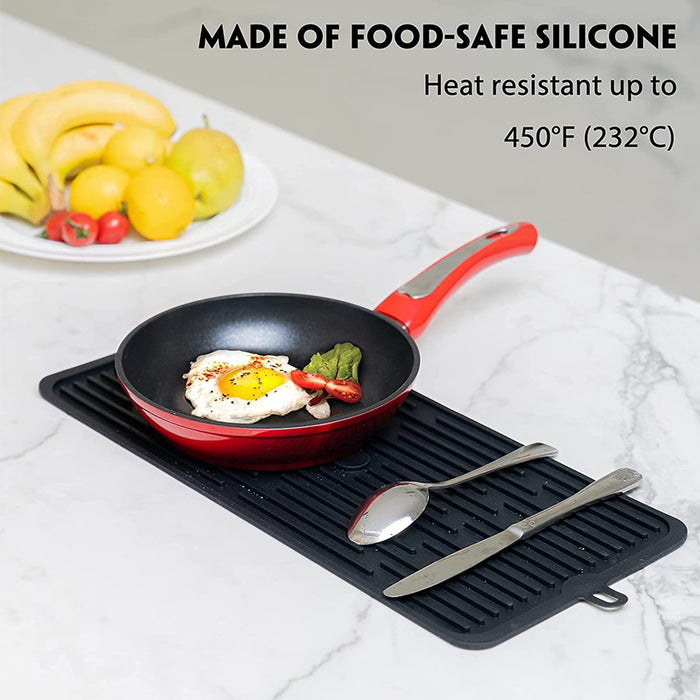 Silicone Drainage Mat Non-Slip Heat Resistant Kitchen Drying Pad 47x20cm