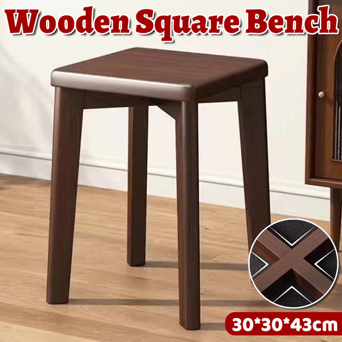 Solid Wood Stool Walnut Colour, 31×31×45cm